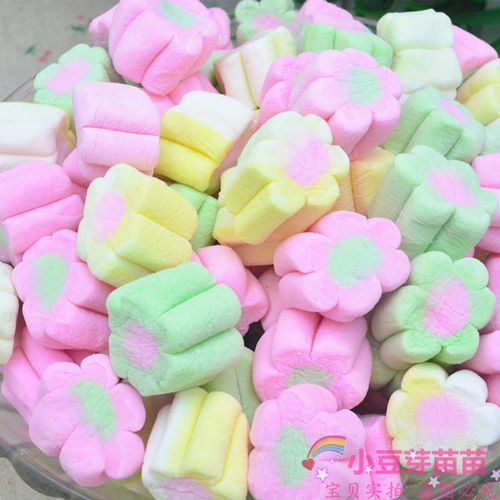 彩色棉花糖糖果休闲零食甜品装饰diy牛轧糖250克