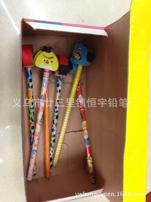 【插橡皮铅笔卡通糖果铅笔】价格,厂家,图片,铅笔,义乌市廿三里镇恒宇铅笔厂-