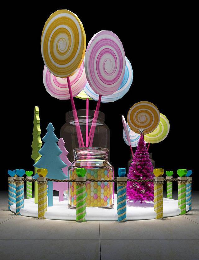 圣诞美陈素材大礼包 | 糖果主题设计资源全攻略